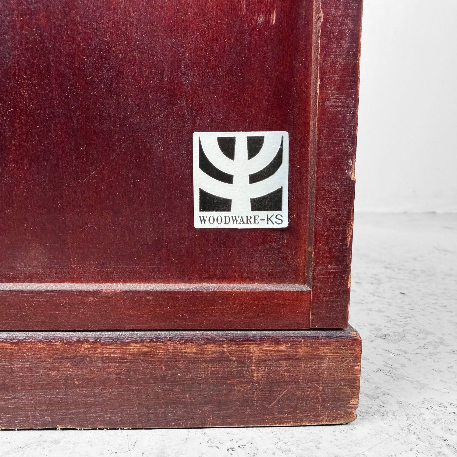 Vintage Japanese Mini Chest of Drawers, Reddish-Brown Wood, 1970s