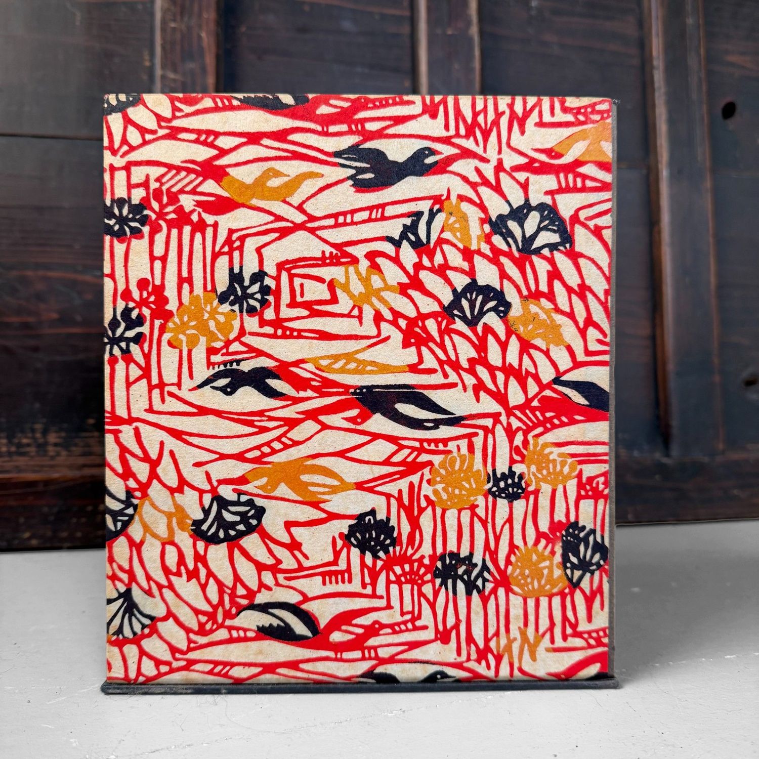 Vintage Japans Ladekastje, Decoratief Papier, 1950s