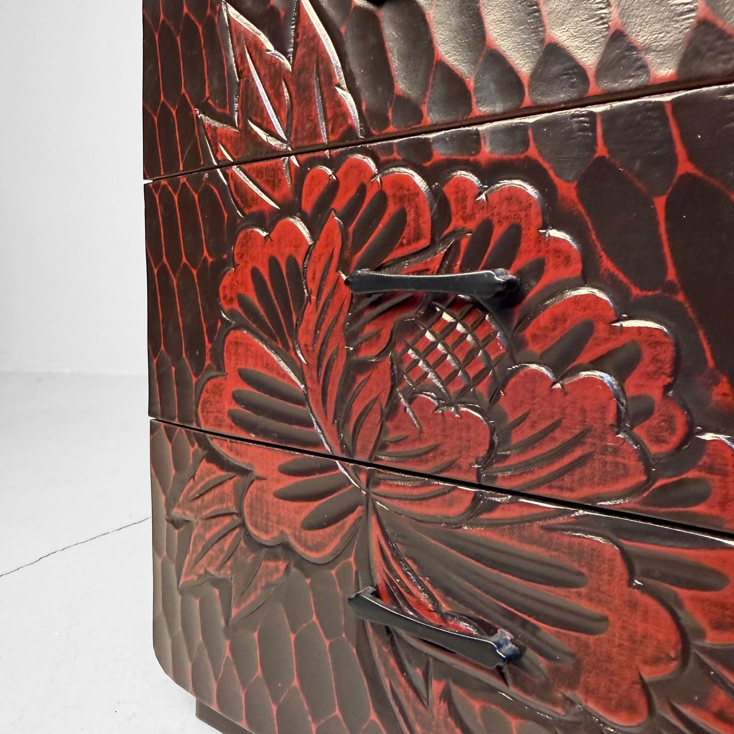 Kamakura-bori Haribako ‘Peony’, Jewellery Cabinet, Japan, 1970s