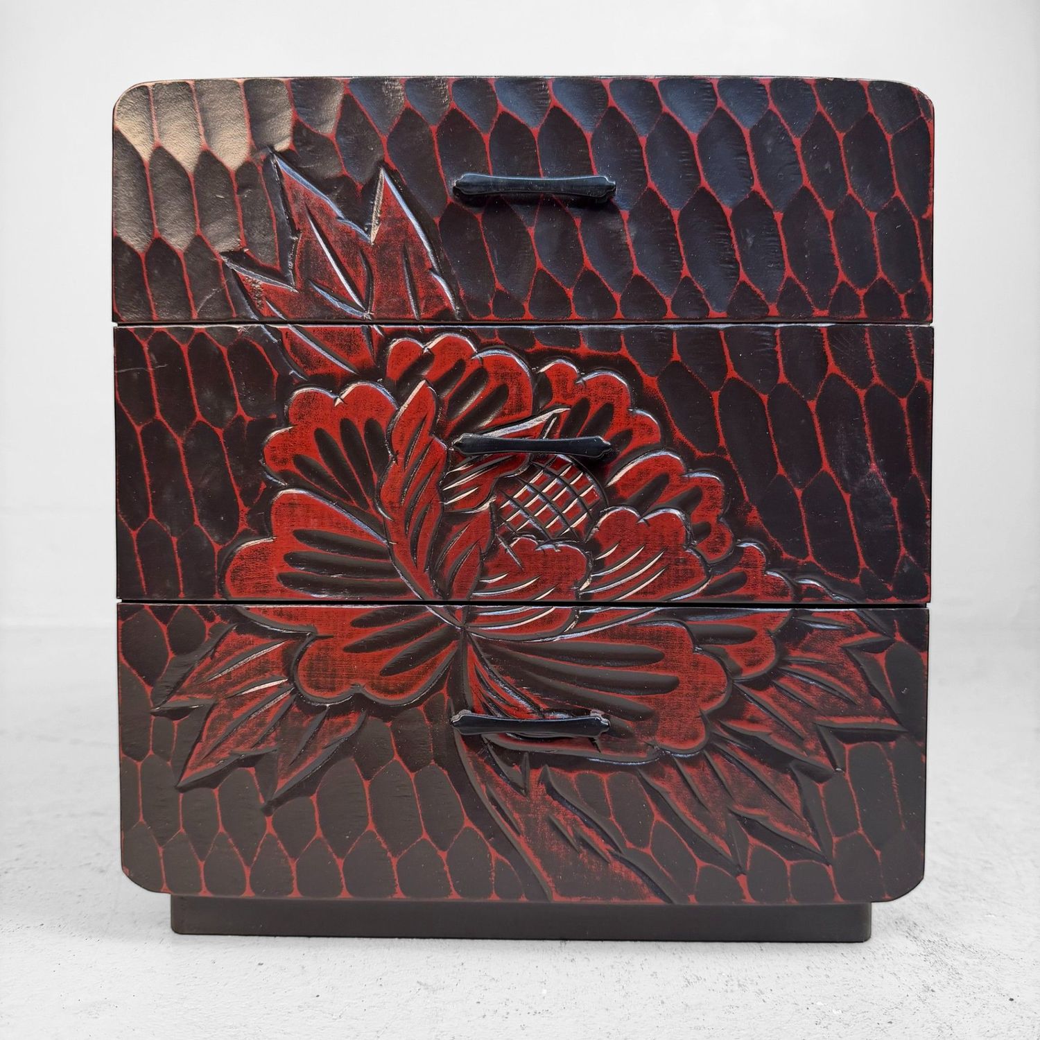 Kamakura-bori Haribako ‘Peony’, Jewellery Cabinet, Japan, 1970s