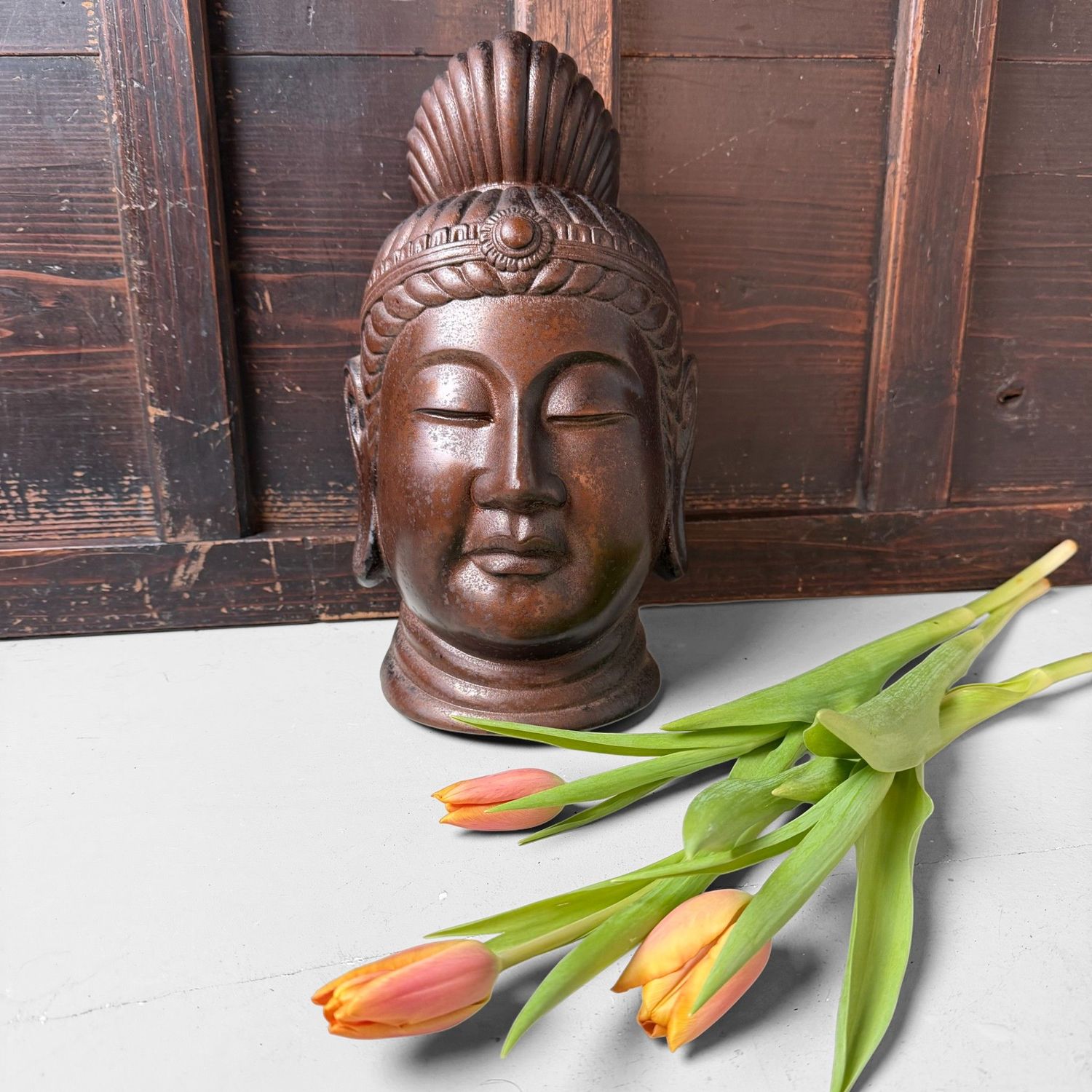 Japans Gietijzeren Wandsculptuur, Boeddhistische Kannon, 1960s