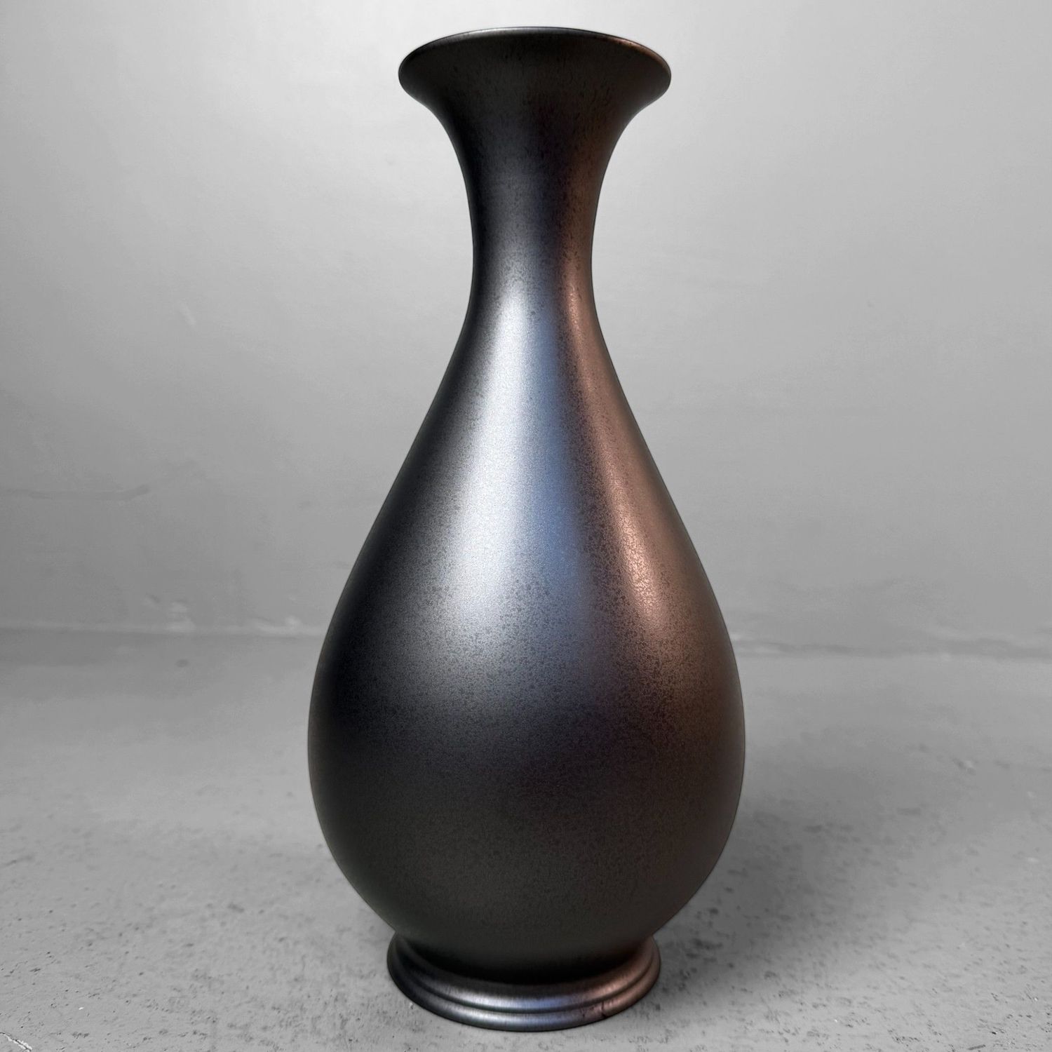 Japanese Metal Vase from Takaoka, Chrysanthemum Motif, 1970s