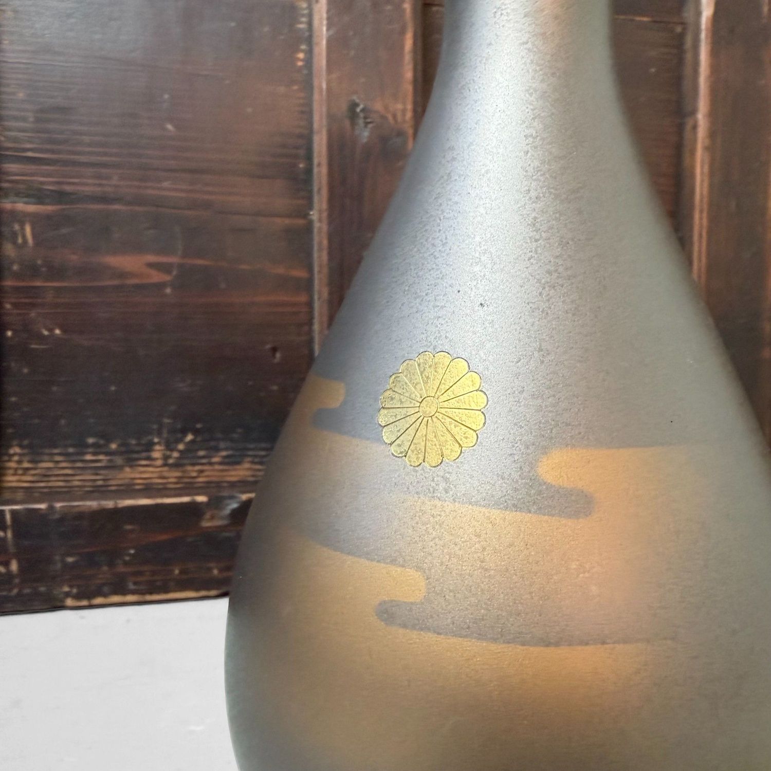 Japanese Metal Vase from Takaoka, Chrysanthemum Motif, 1970s