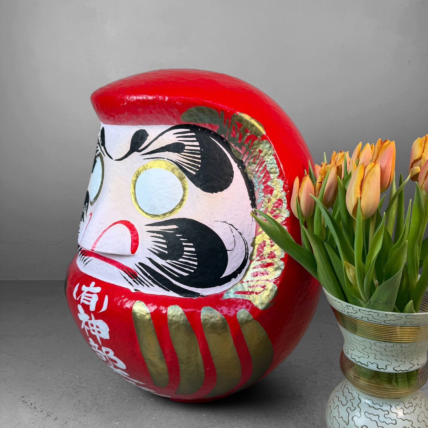 Grote Japanse Daruma, Decoratieve Eyecatcher, 1980s