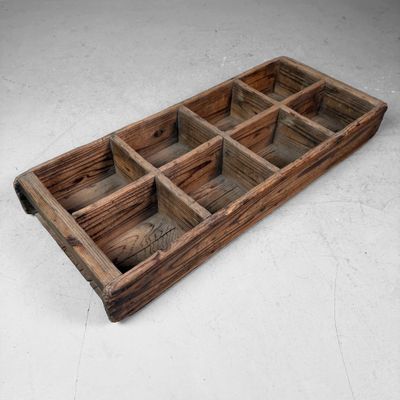 Japanese Antique Crate with Compartments, Display Tray, 1910s