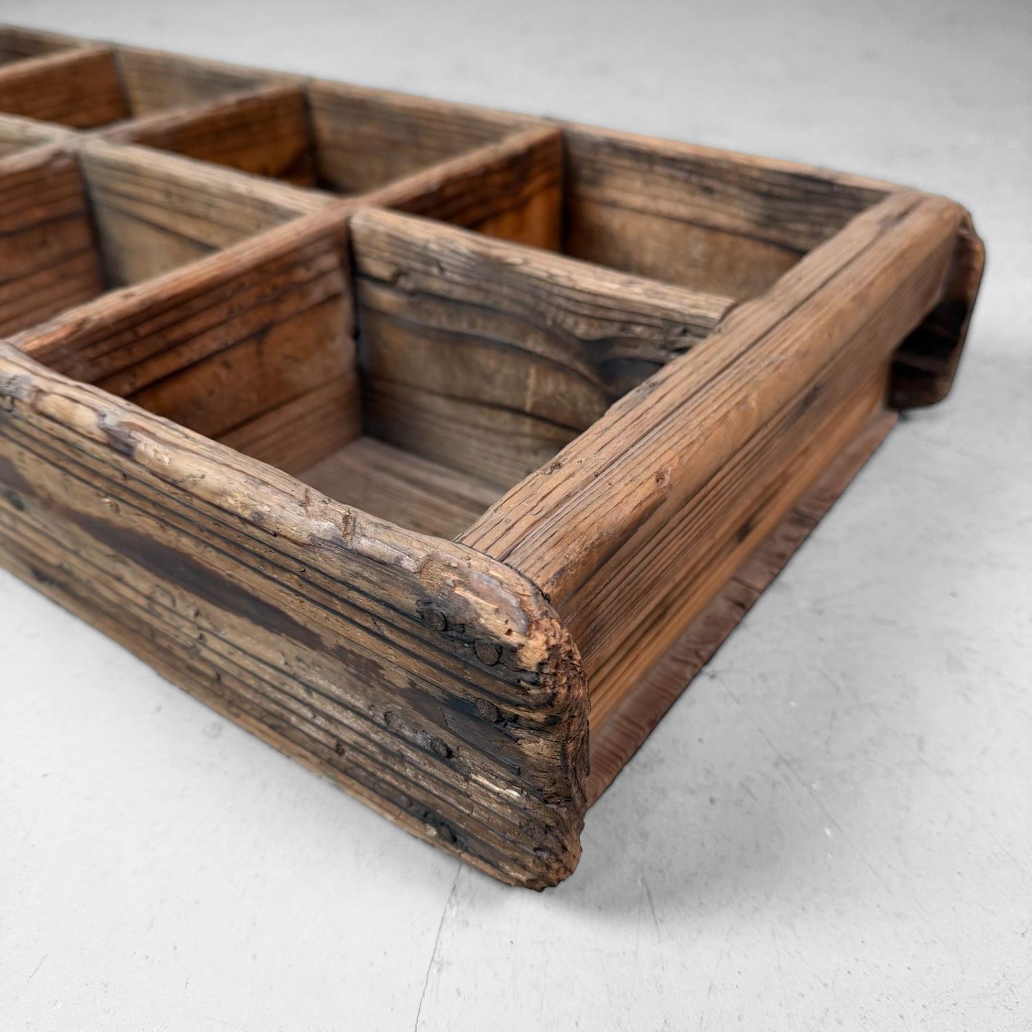 Japanese Antique Crate with Compartments, Display Tray, 1910s