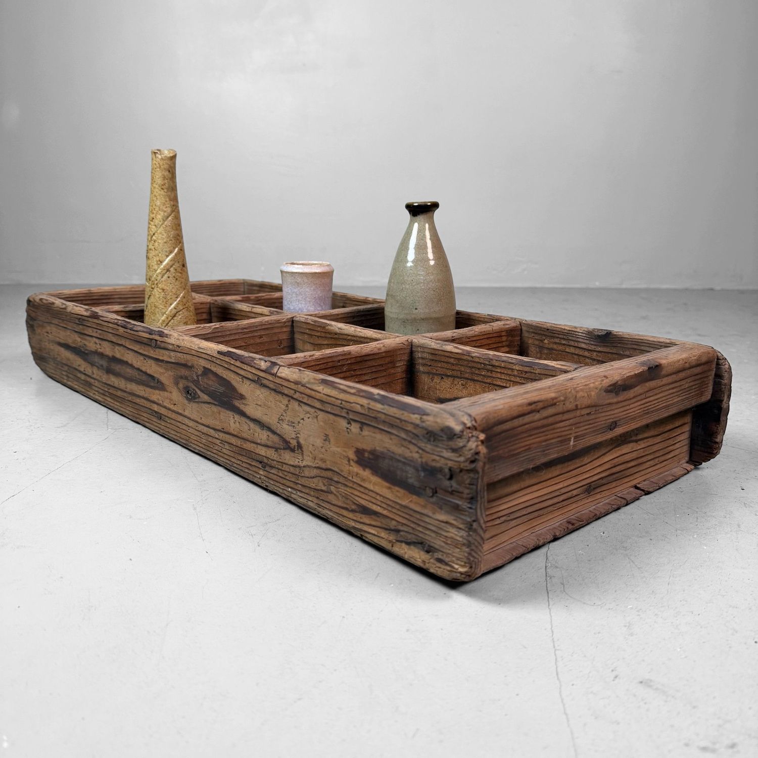 Japanese Antique Crate with Compartments, Display Tray, 1910s
