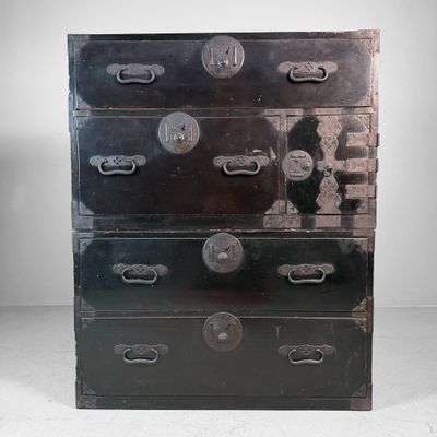 Large Japanese Tansu Chest of Drawers, Storage Cabinet, 1900s