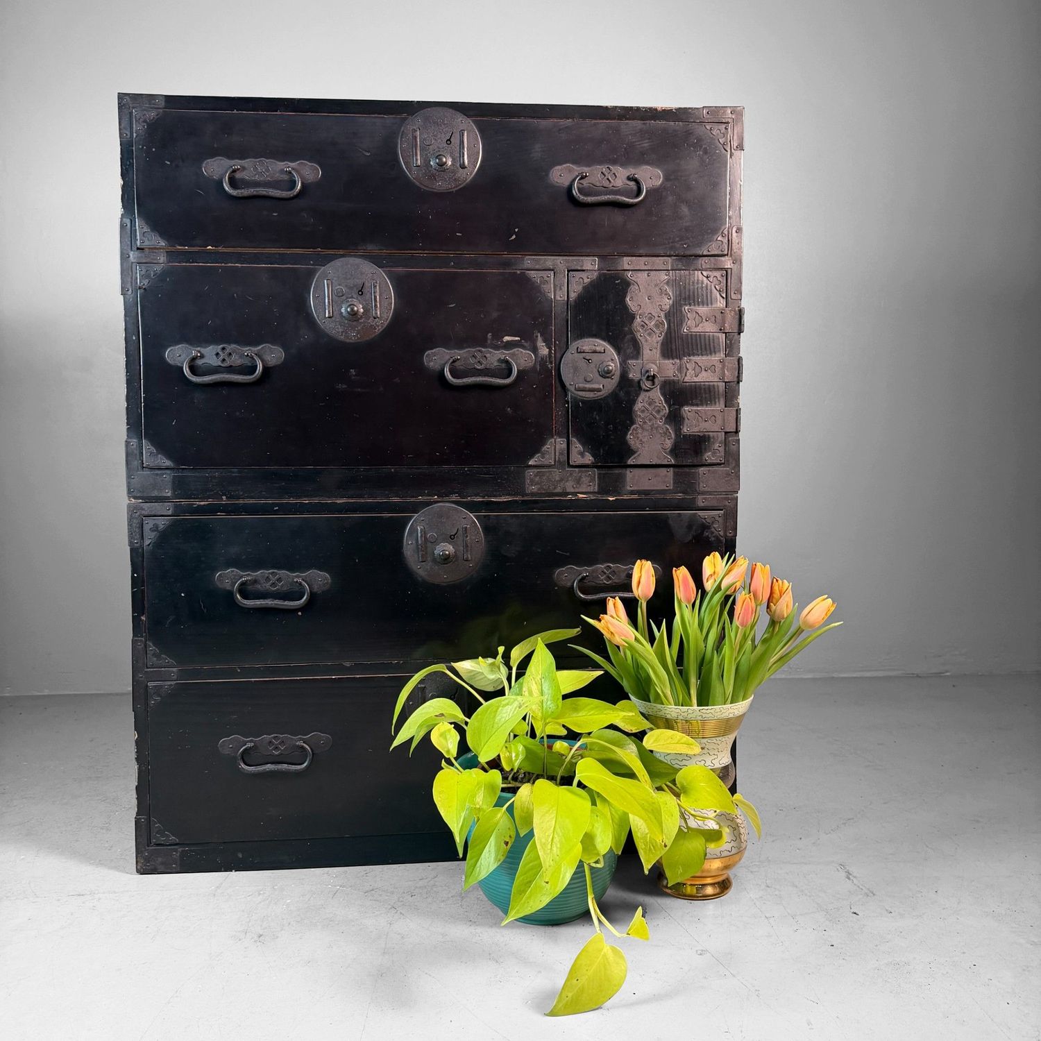 Large Japanese Tansu Chest of Drawers, Storage Cabinet, 1900s