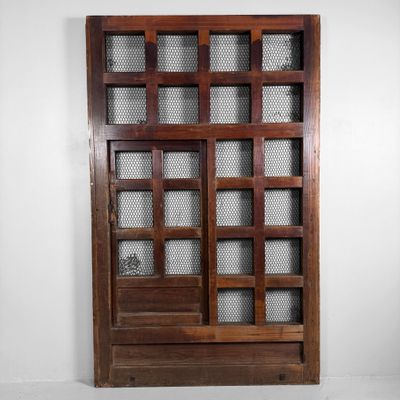 Antique Japanese Sliding Door, Architectural Wall Panel, 1890s
