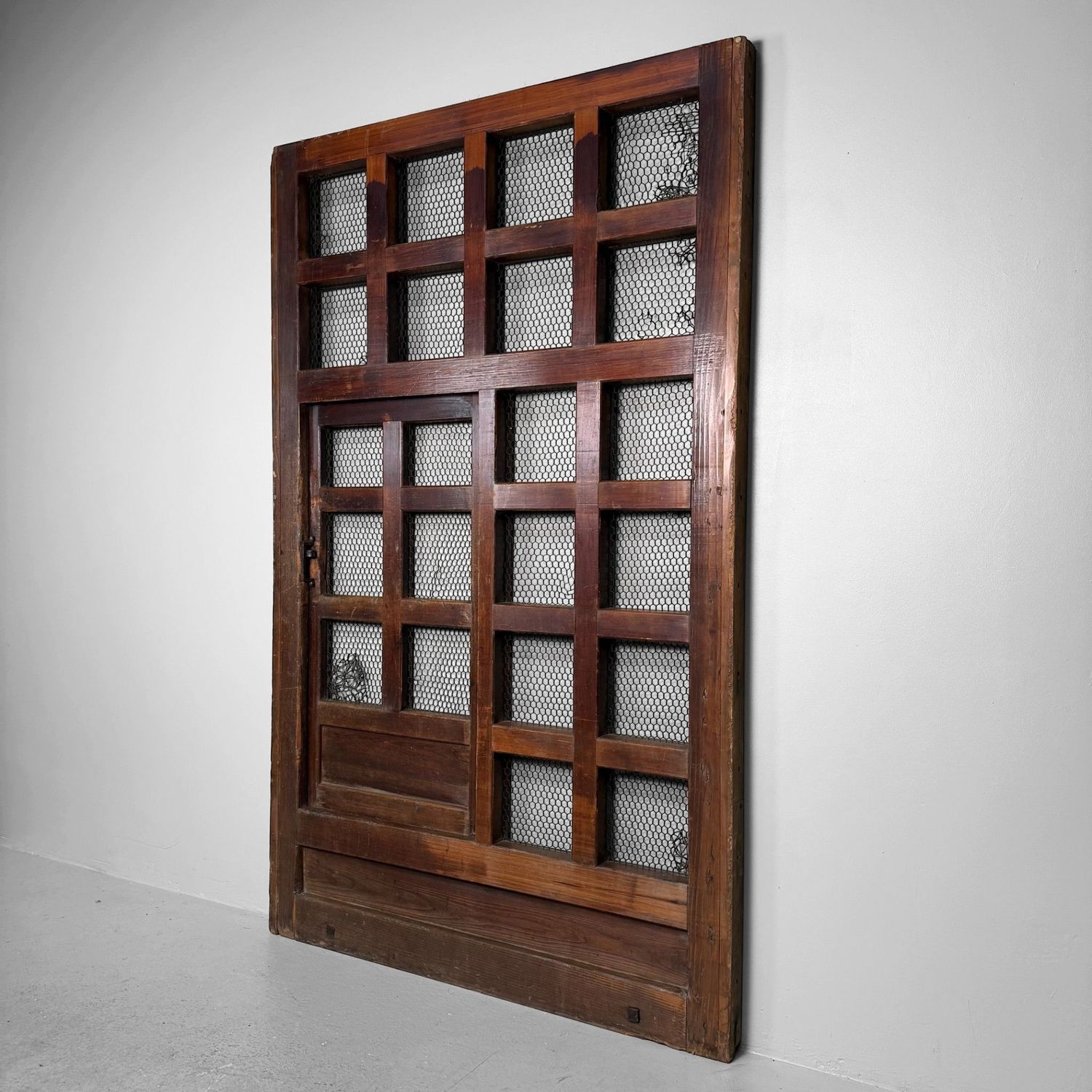 Antique Japanese Sliding Door, Architectural Wall Panel, 1890s