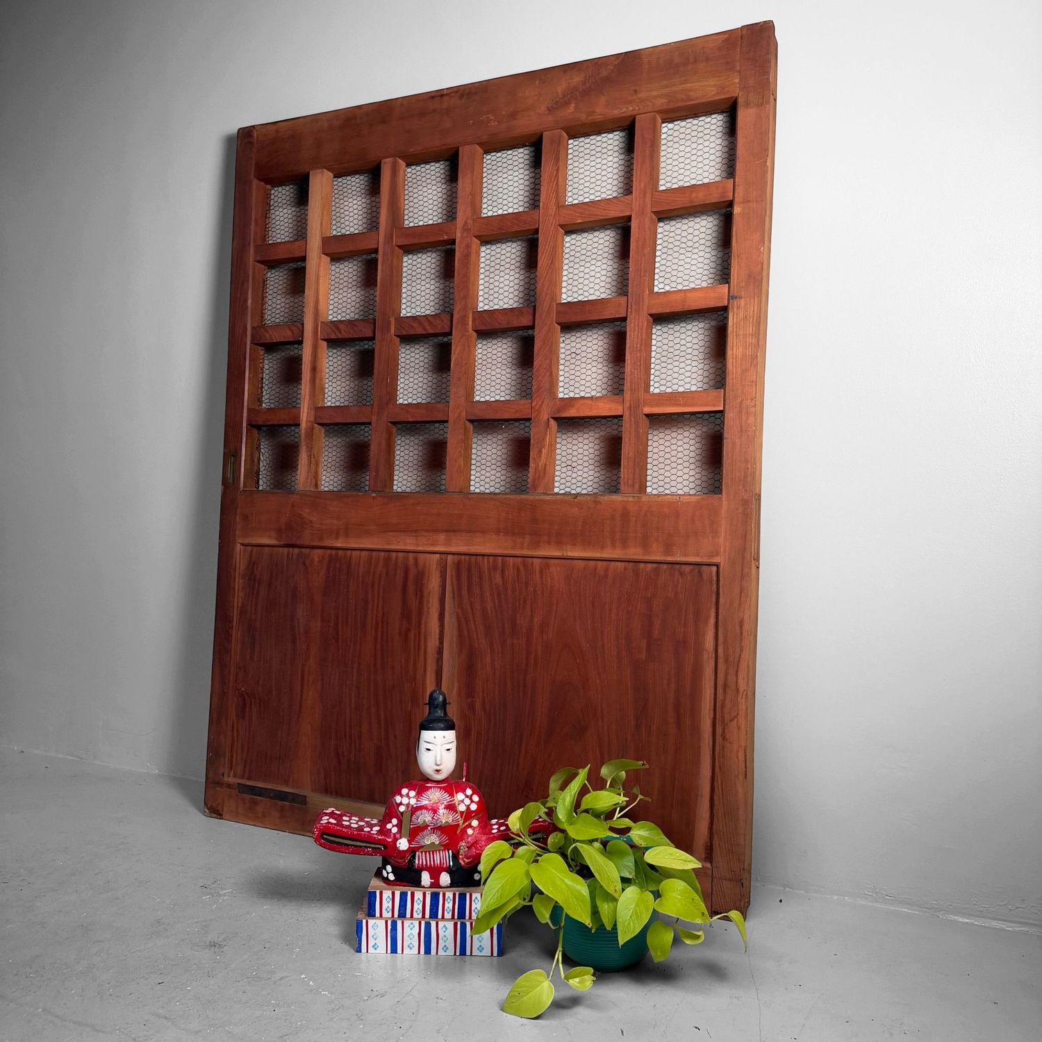 Antique Japanese Sliding Door, Architectural Interior Accent, 1900s