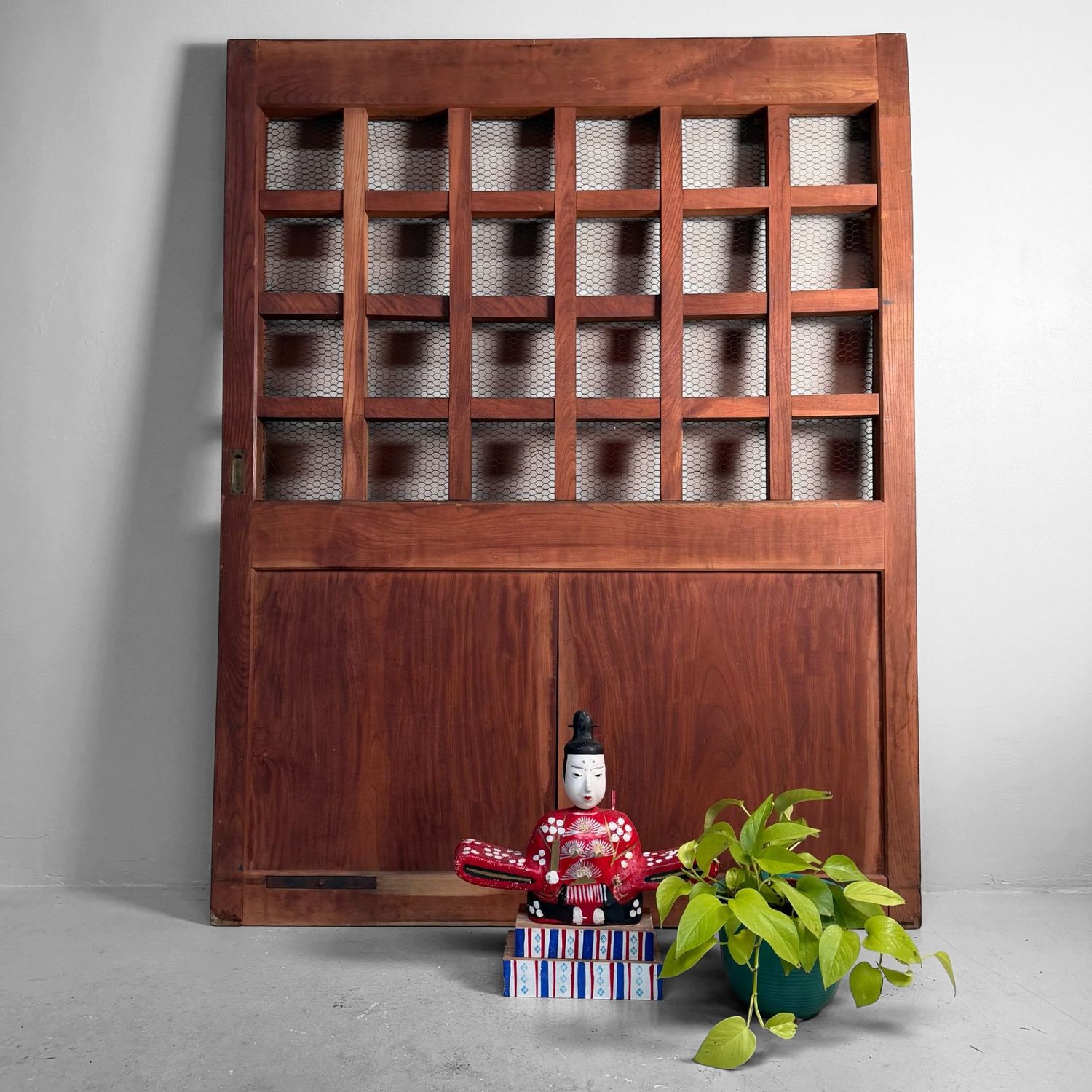 Antique Japanese Sliding Door, Architectural Interior Accent, 1900s