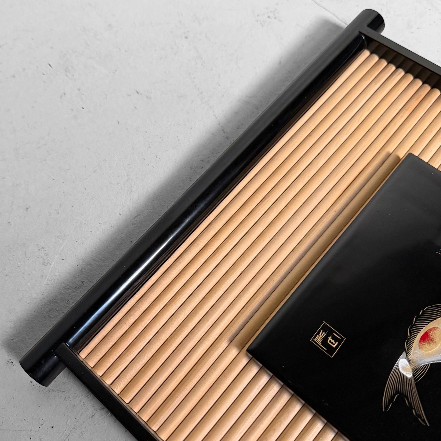 Wajima Lacquer Panel with Koi, Decorative Interior Object, 1970s