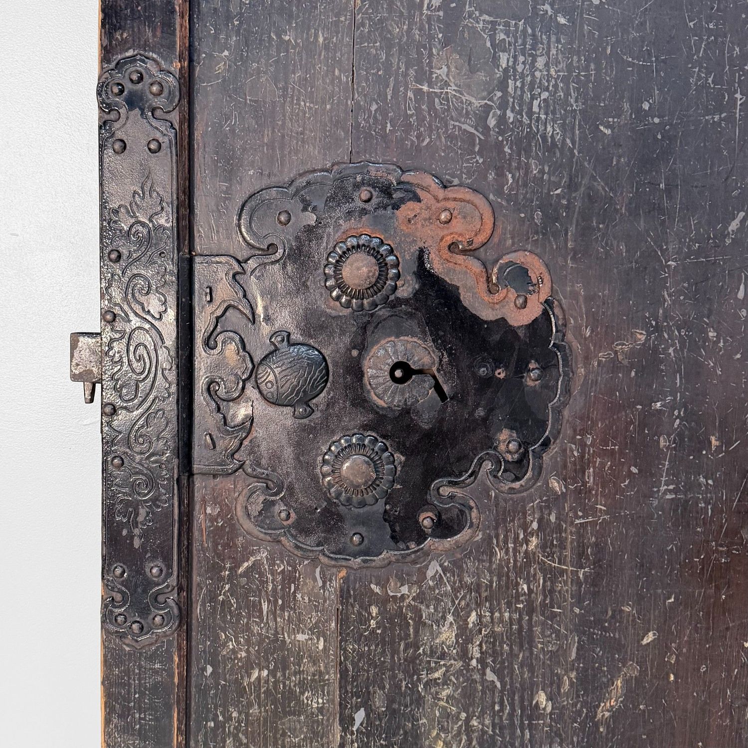 Antieke Japanse Schuifdeur, Hikido, Architecturaal Wandpaneel, 1860s