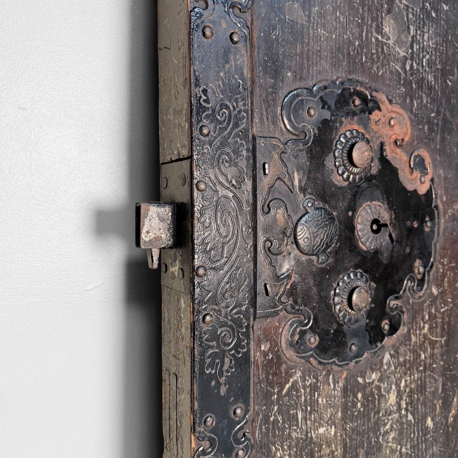 Antieke Japanse Schuifdeur, Hikido, Architecturaal Wandpaneel, 1860s