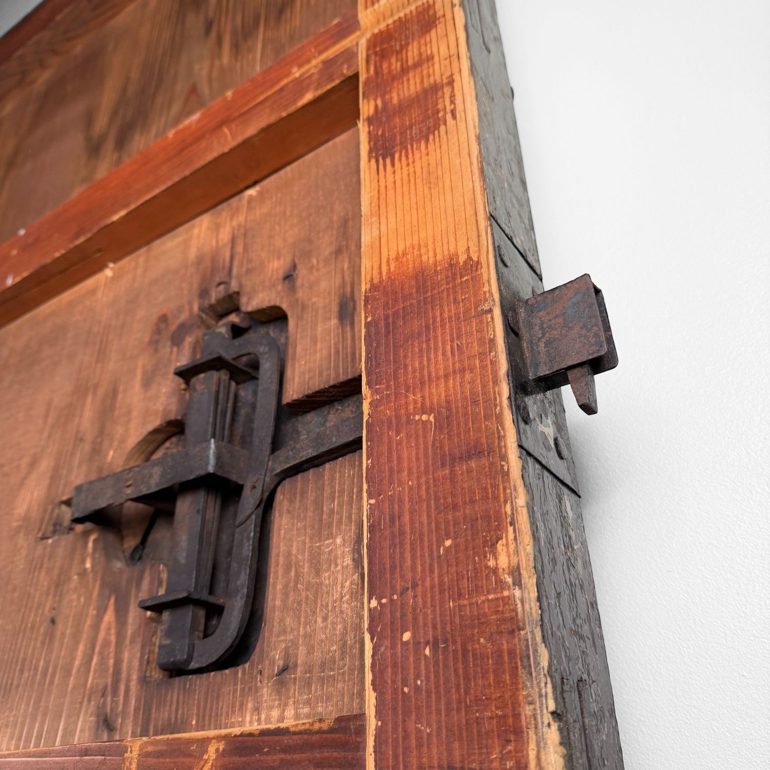 Antieke Japanse Schuifdeur, Hikido, Architecturaal Wandpaneel, 1860s