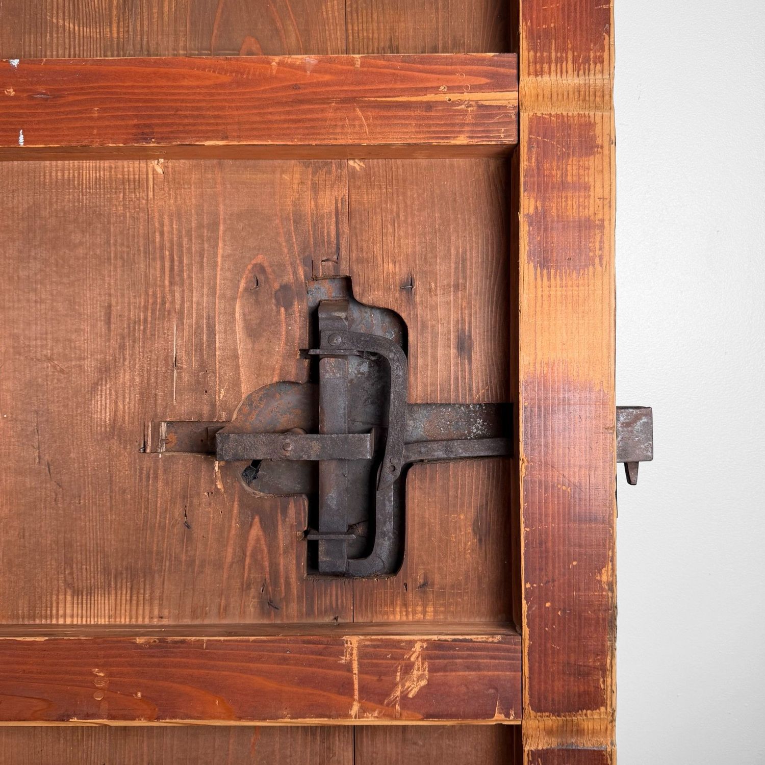 Antieke Japanse Schuifdeur, Hikido, Architecturaal Wandpaneel, 1860s