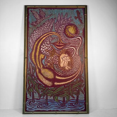 Monumental Relief Block “Leda and the Swan” – Kurt Bingler, 1978