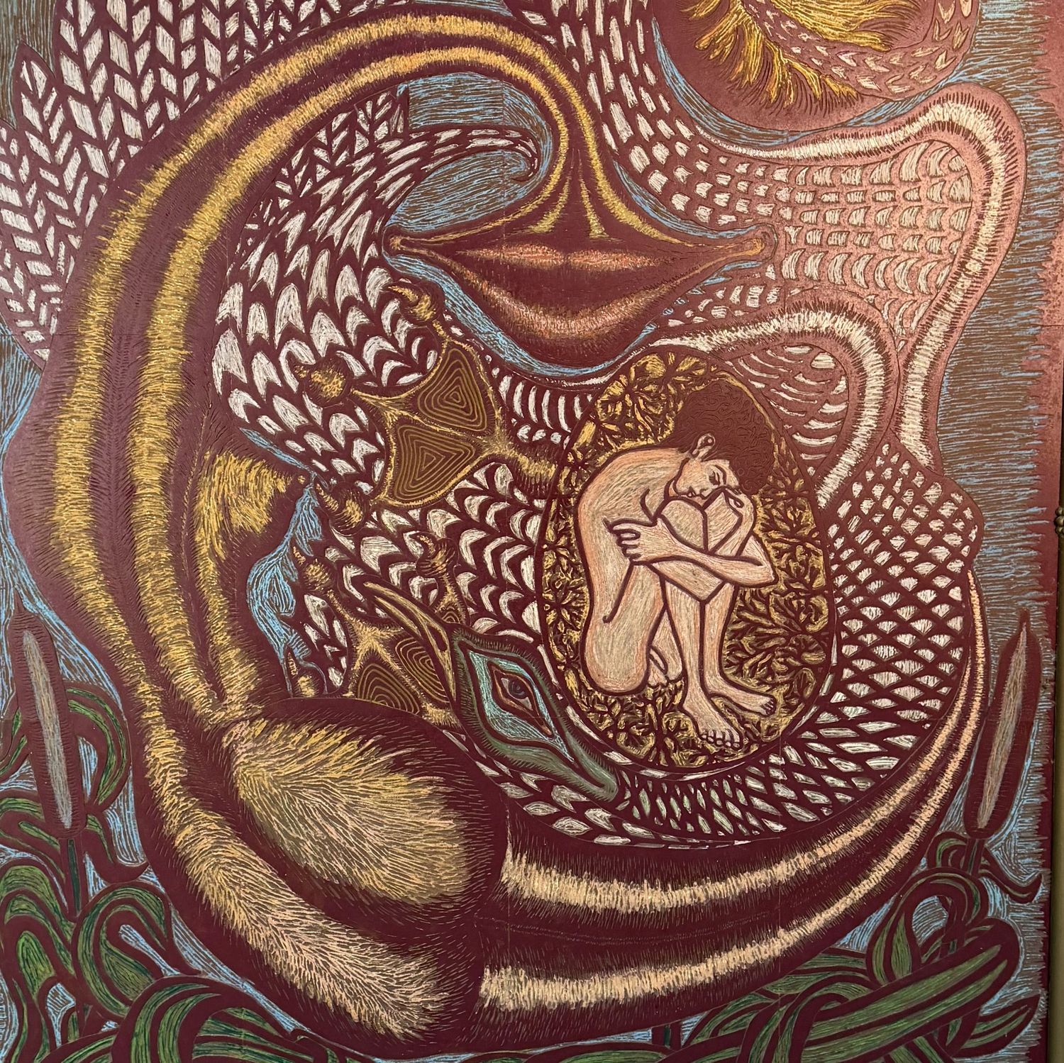Monumentaal Reliëfblok ‘Leda en de Zwaan’ – Kurt Bingler, 1978 Monumentaal Reliëfblok ‘Leda en de Zwaan’ – Kurt Bingler, 1978