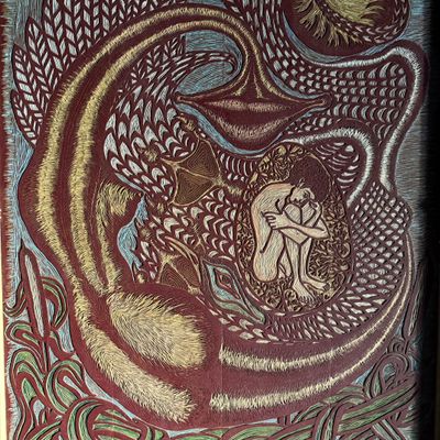 Monumentaal Reliëfblok ‘Leda en de Zwaan’ – Kurt Bingler, 1978