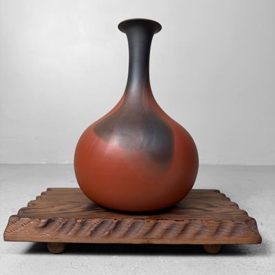 Collectible Ikebana Vase (Hanaire) – Itō Sekisui V, Mumyōi-yaki Yōhen, 1980s