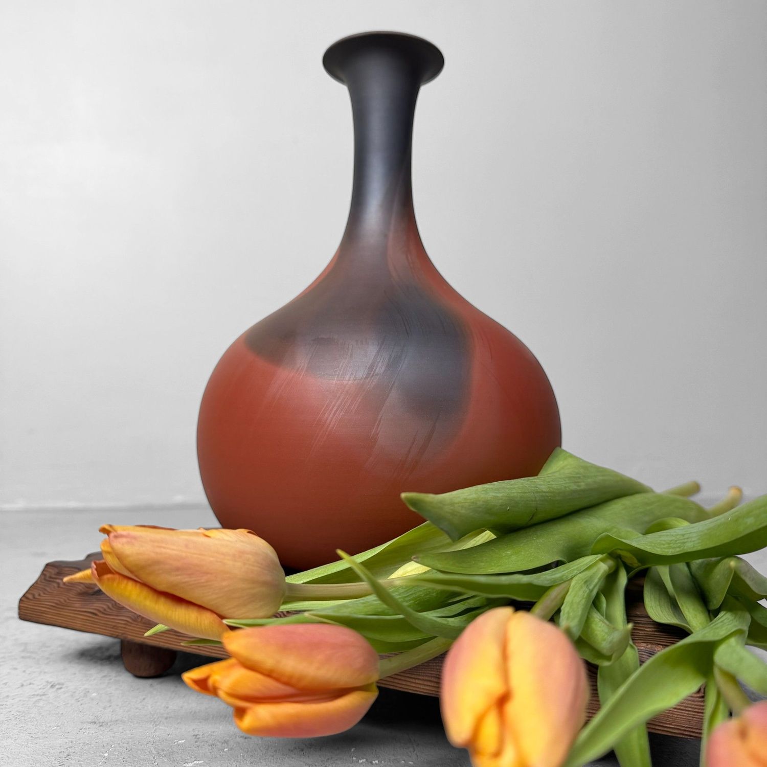 Collectible Ikebana Vase (Hanaire) – Itō Sekisui V, Mumyōi-yaki Yōhen, 1980s