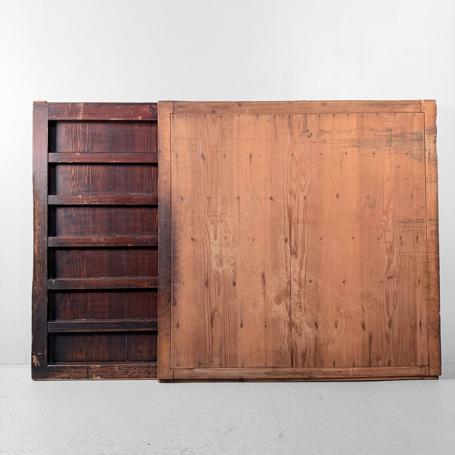 Japanese Wooden Wall Panels (Door Panels), Set of 2, c. 1890