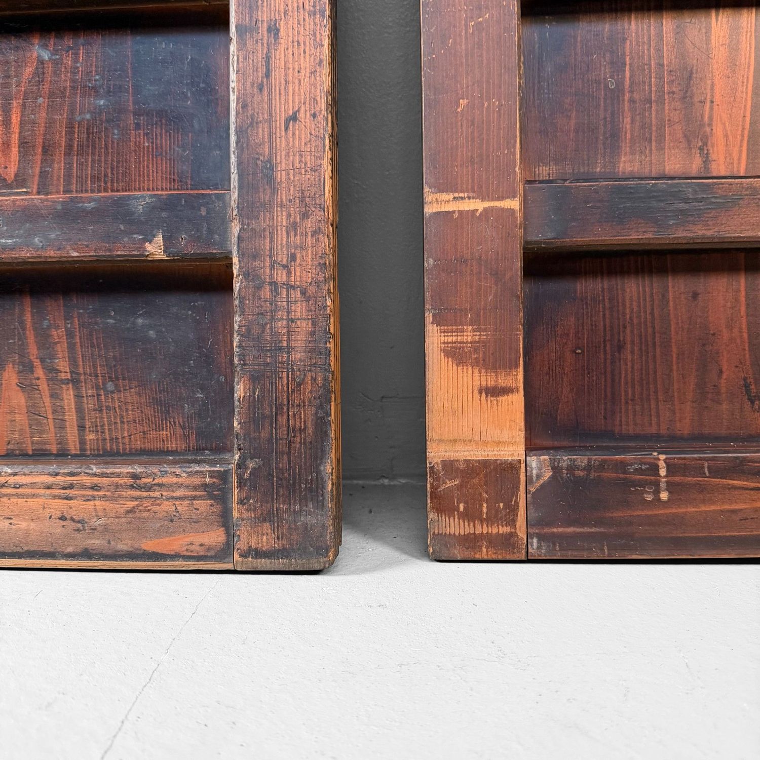 Japanese Wooden Wall Panels (Door Panels), Set of 2, c. 1890