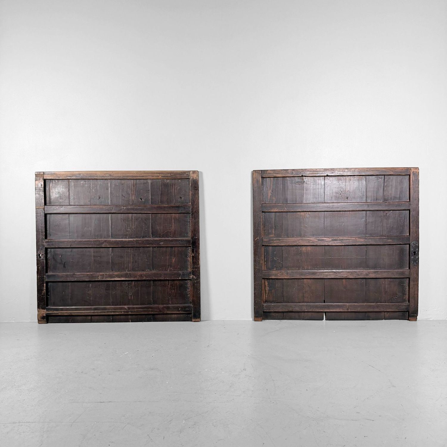 Japanese Wooden Wall Panels (Former Door Panels), Set of 2, c. 1890