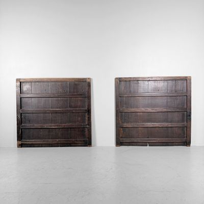 Japanese Wooden Wall Panels (Former Door Panels), Set of 2, c. 1890