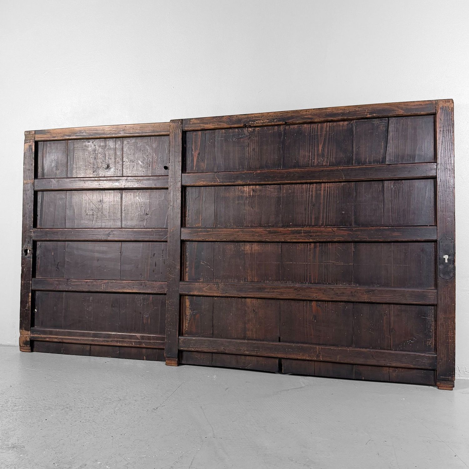 Japanese Wooden Wall Panels (Former Door Panels), Set of 2, c. 1890