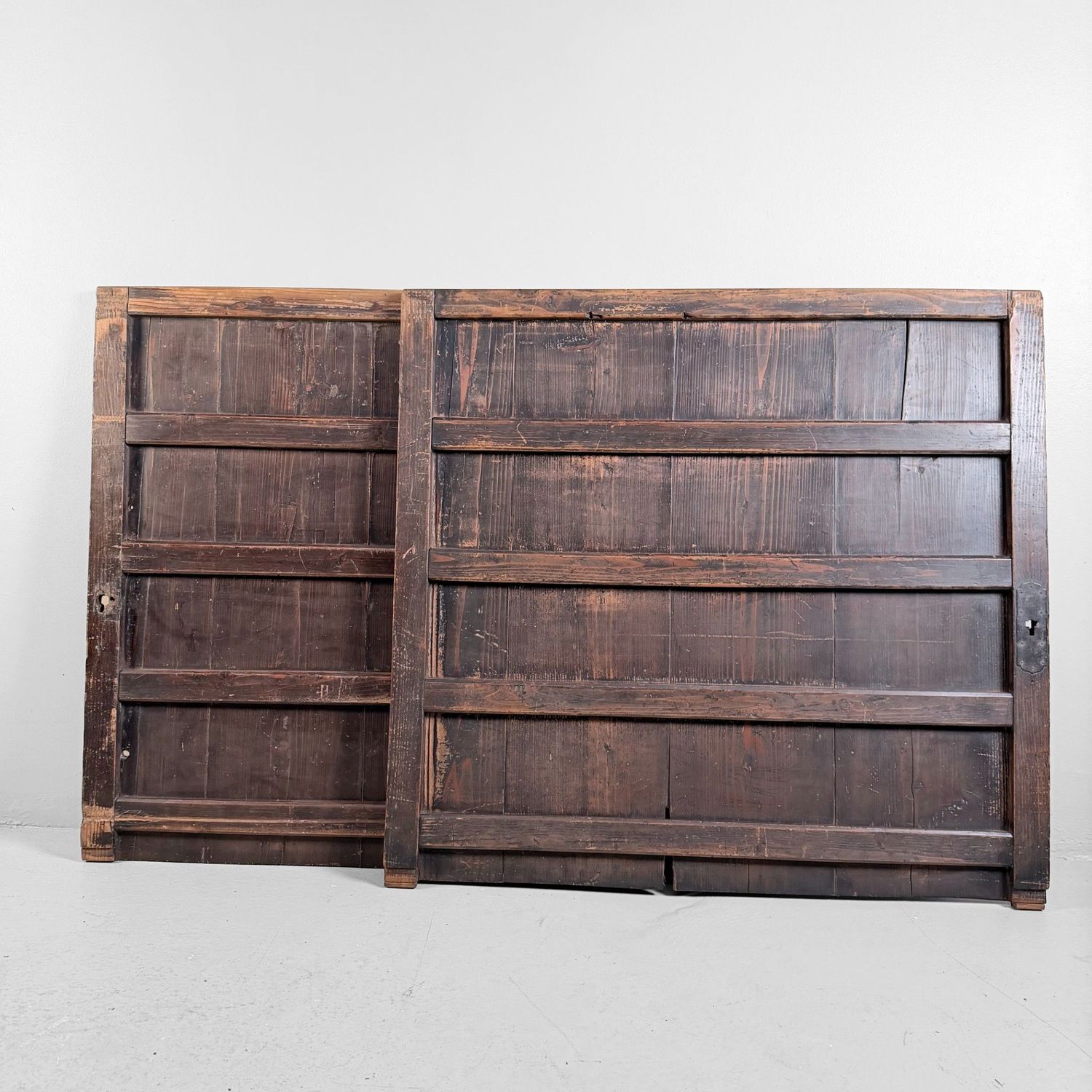 Japanese Wooden Wall Panels (Former Door Panels), Set of 2, c. 1890