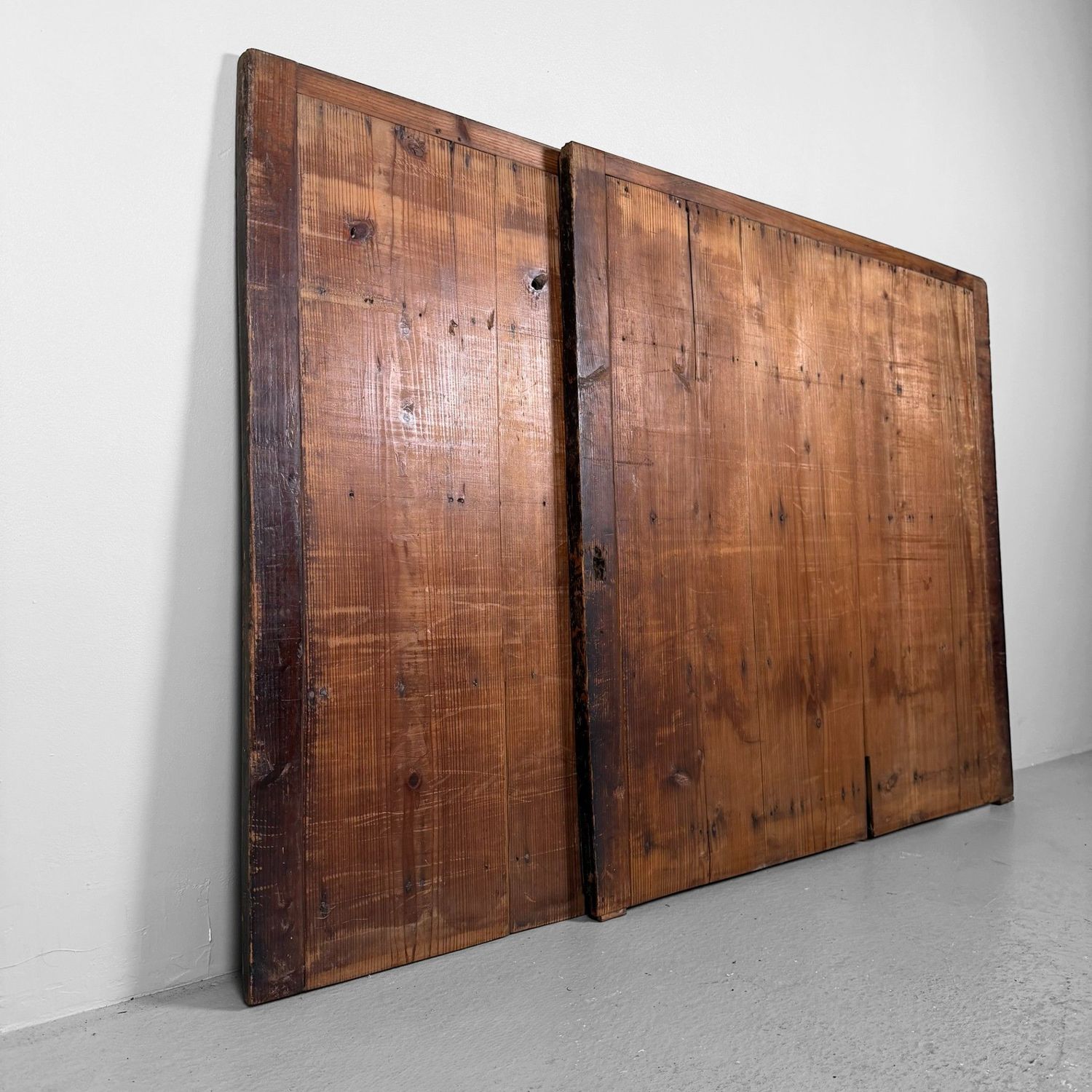 Japanese Wooden Wall Panels (Former Door Panels), Set of 2, c. 1890