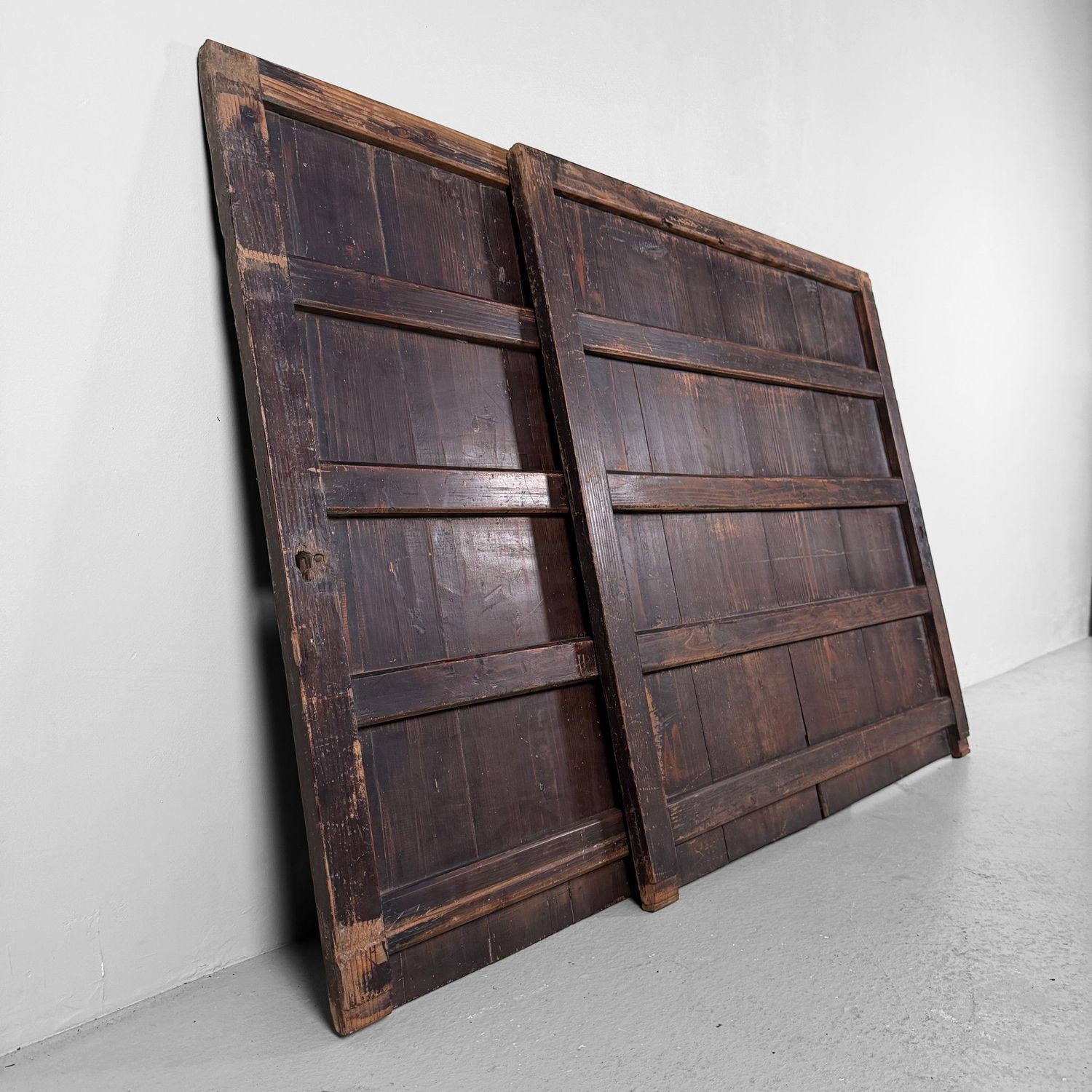 Japanese Wooden Wall Panels (Former Door Panels), Set of 2, c. 1890