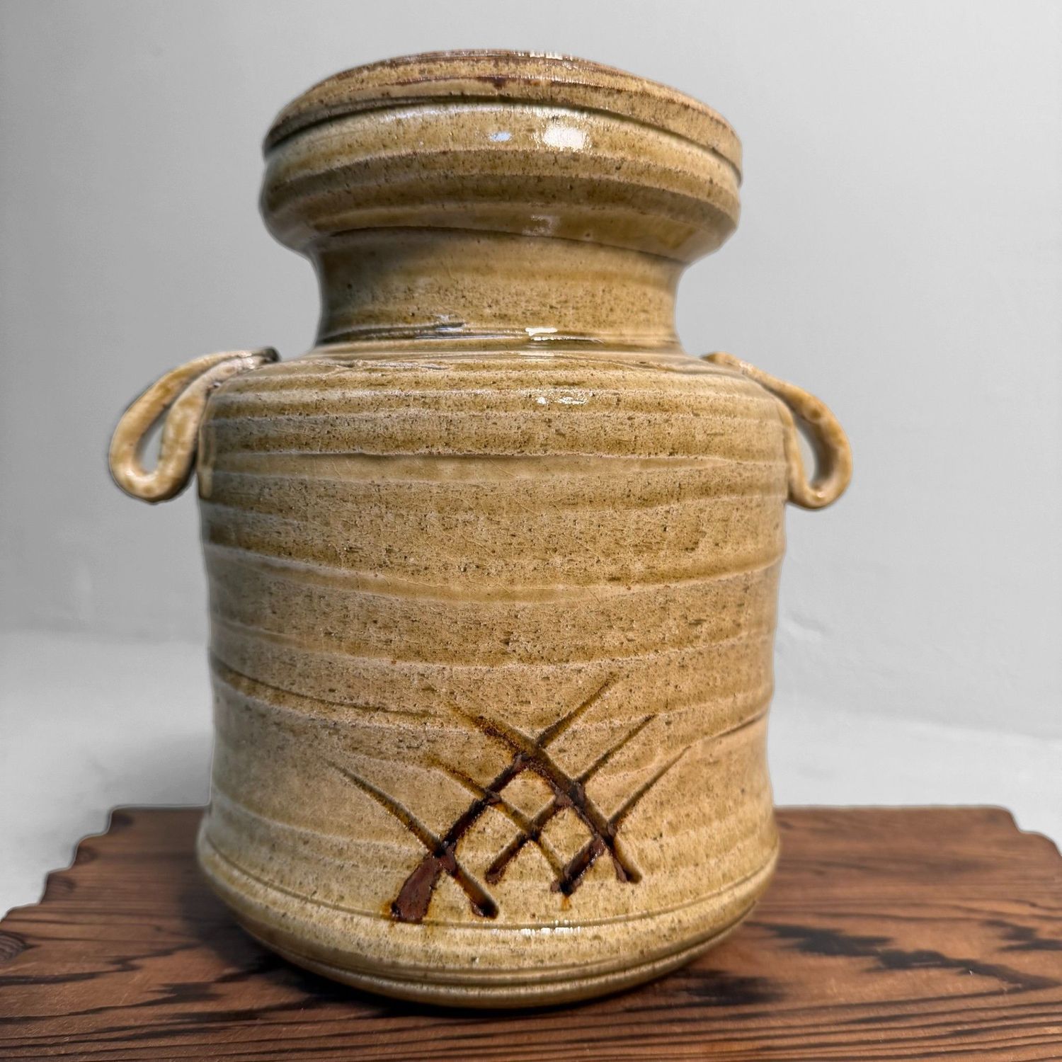 Vintage Japanese Ikebana Vase, Nōshū (Mino) Hanemon-gama, 1970s Vintage Japanese Ikebana Vase, Nōshū (Mino) Hanemon-gama, 1970s