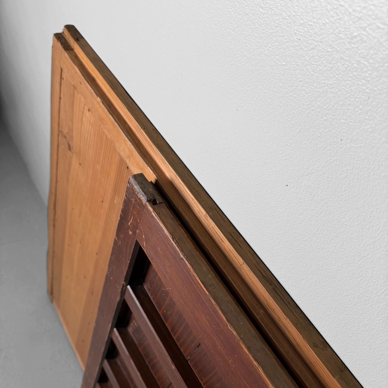 Japanese Wooden Wall Panels, Antique Furniture Door Panels, Set of 2, ca. 1890