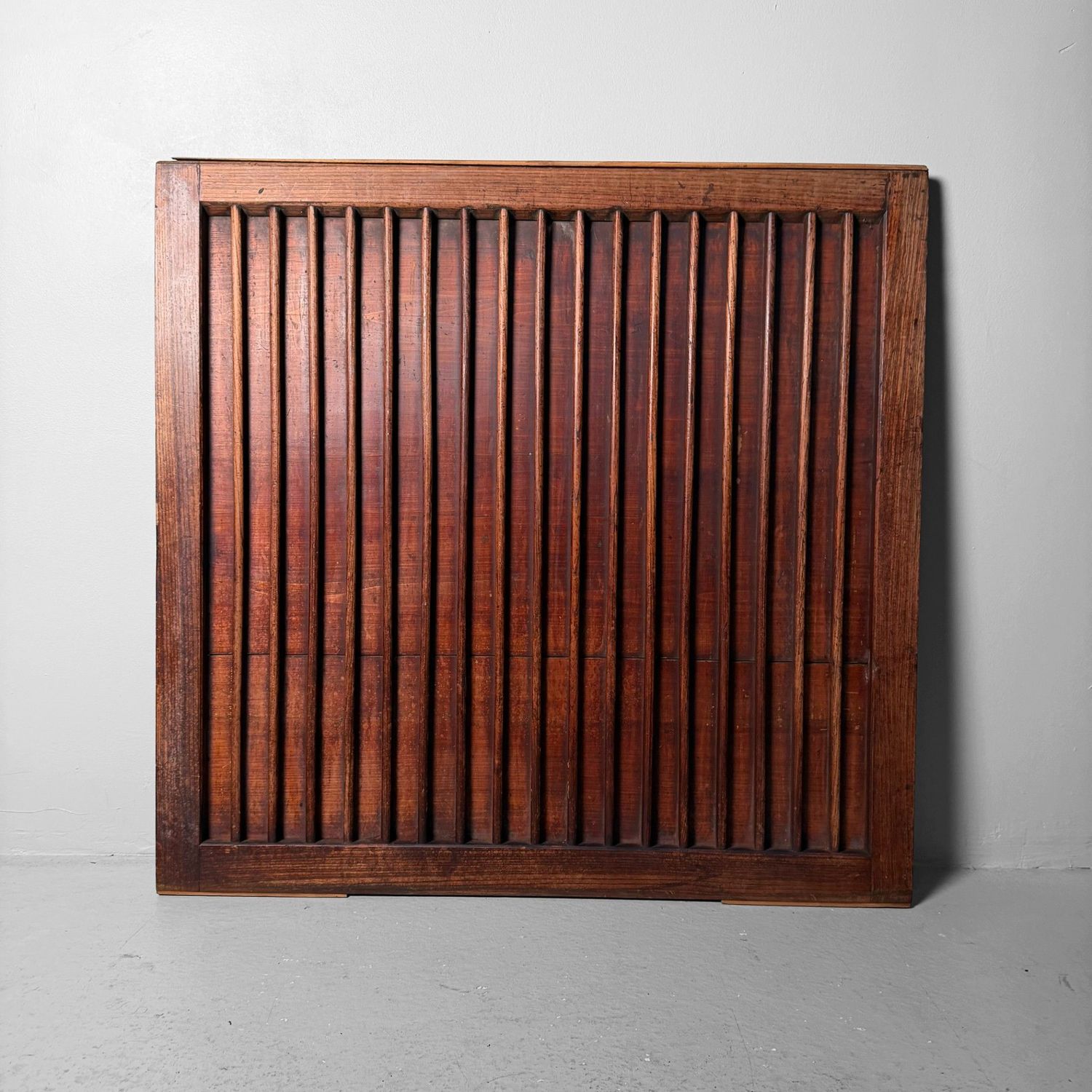 Antique Japanese Wooden Wall Panel, Lattice Door, ca. 1890