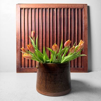 Antique Japanese Wooden Wall Panel, Lattice Door, ca. 1890