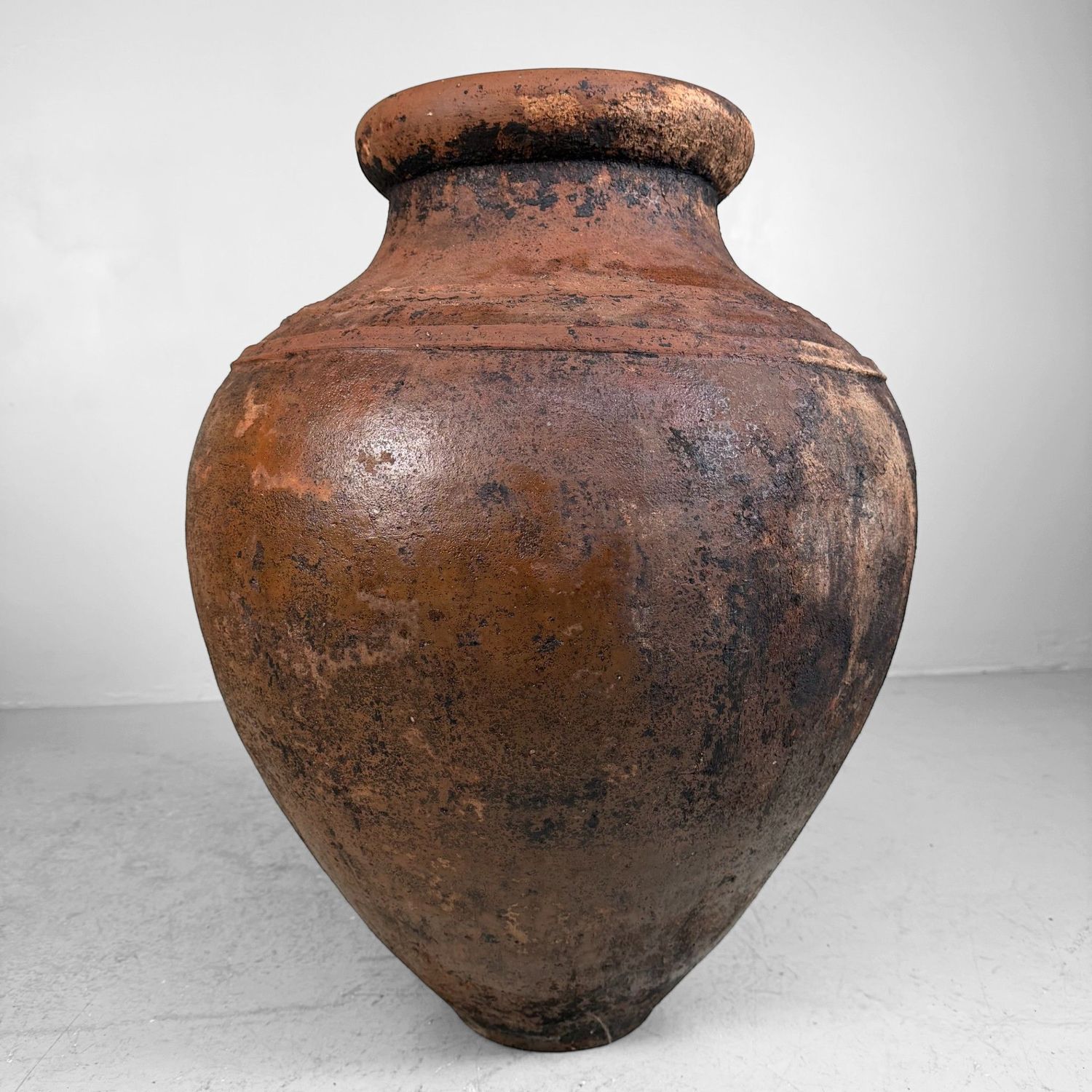 Antique Terracotta Jar, Large Olive Oil Amphora, Portugal, 1900–1930