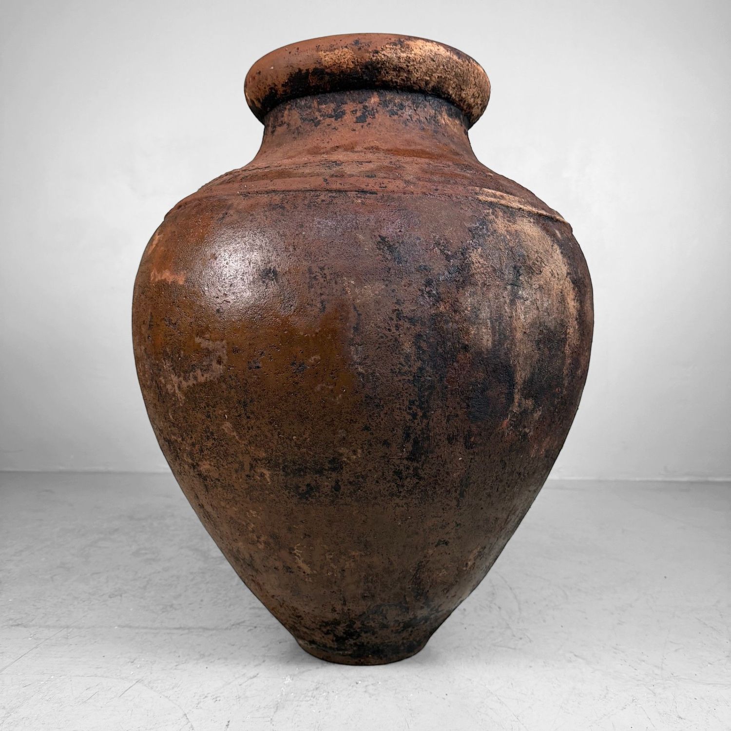 Antique Terracotta Jar, Large Olive Oil Amphora, Portugal, 1900–1930