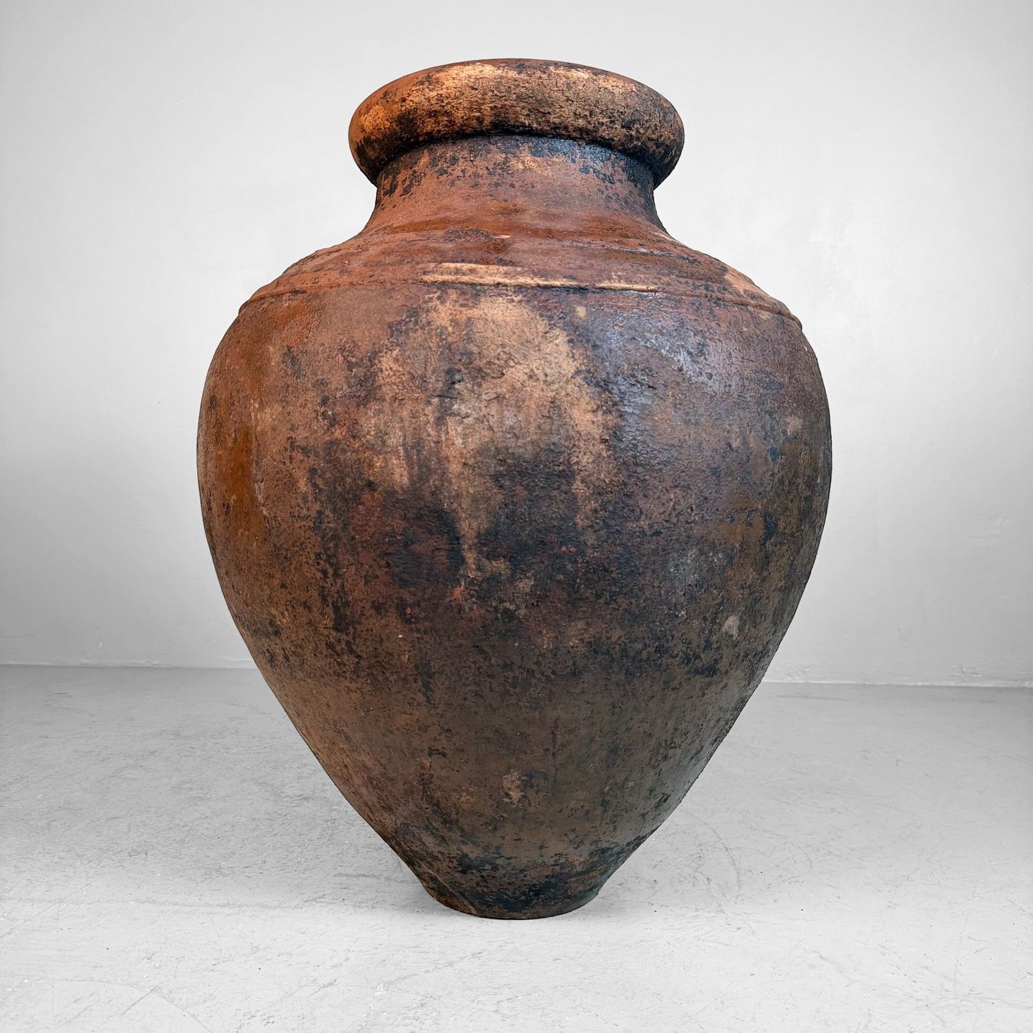 Antique Terracotta Jar, Large Olive Oil Amphora, Portugal, 1900–1930