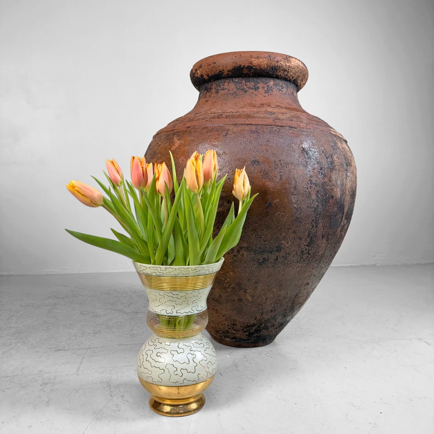 Antique Terracotta Jar, Large Olive Oil Amphora, Portugal, 1900–1930