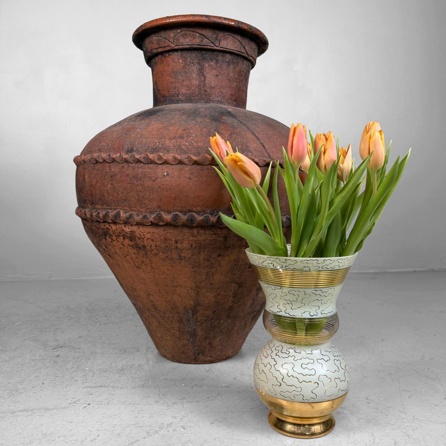 Antique Terracotta Jar, Olive Oil Amphora, Portugal, 1900–1930