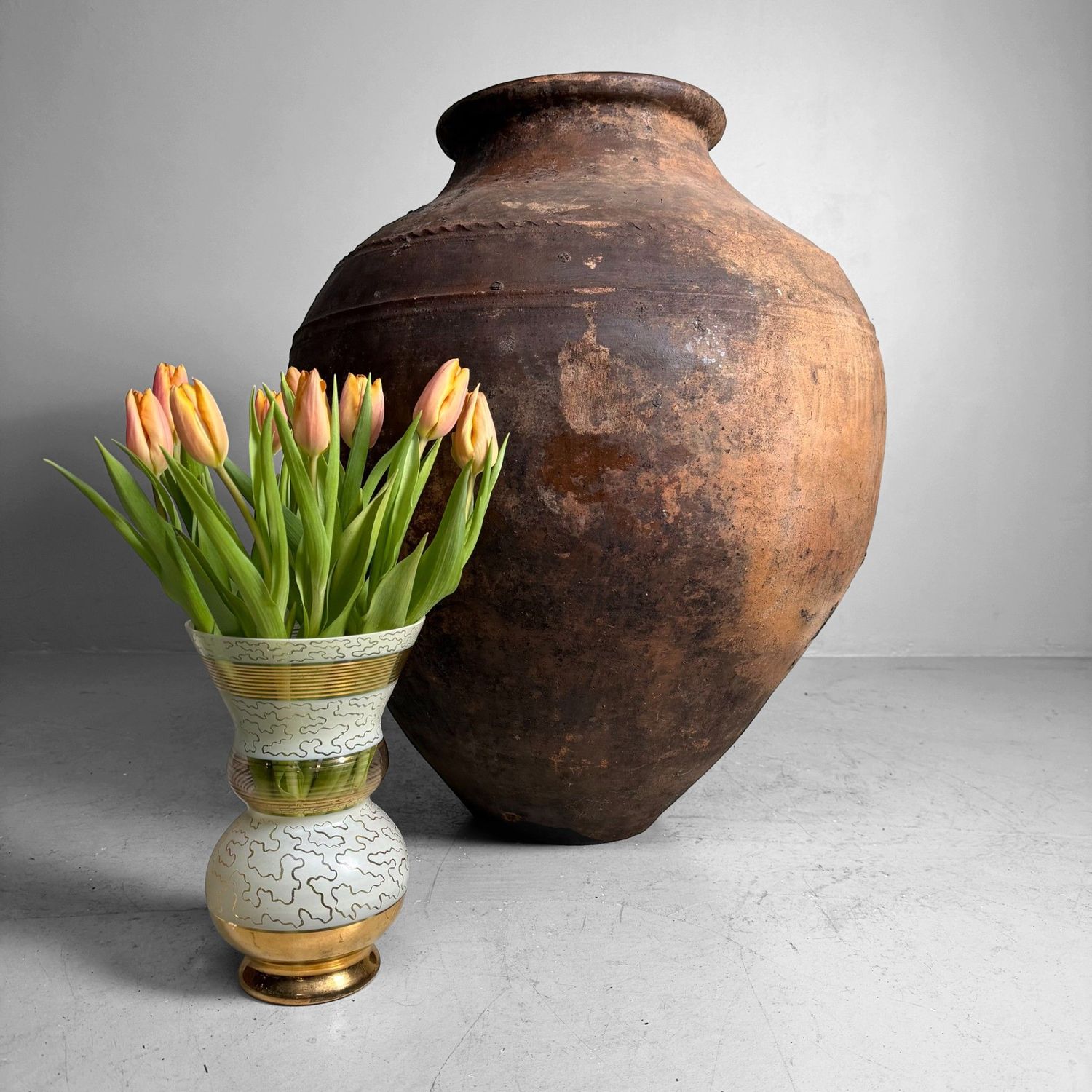 Antique Terracotta Jar, Large Olive Oil Amphora, Portugal, 1900–1930