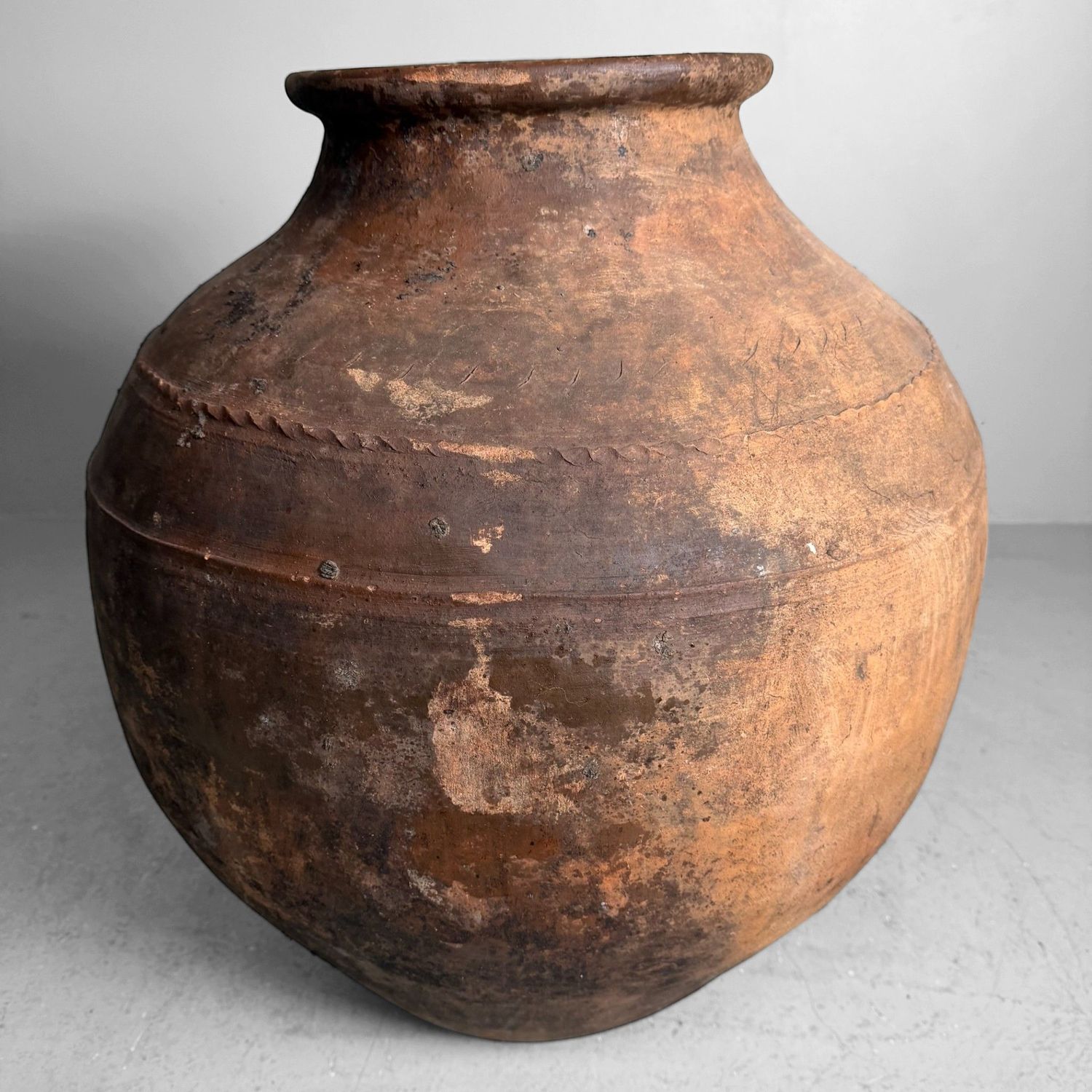 Antique Terracotta Jar, Large Olive Oil Amphora, Portugal, 1900–1930