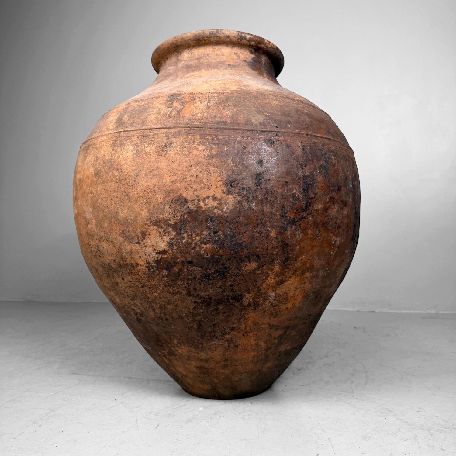 Antique Terracotta Jar, Large Olive Oil Amphora, Portugal, 1900–1930
