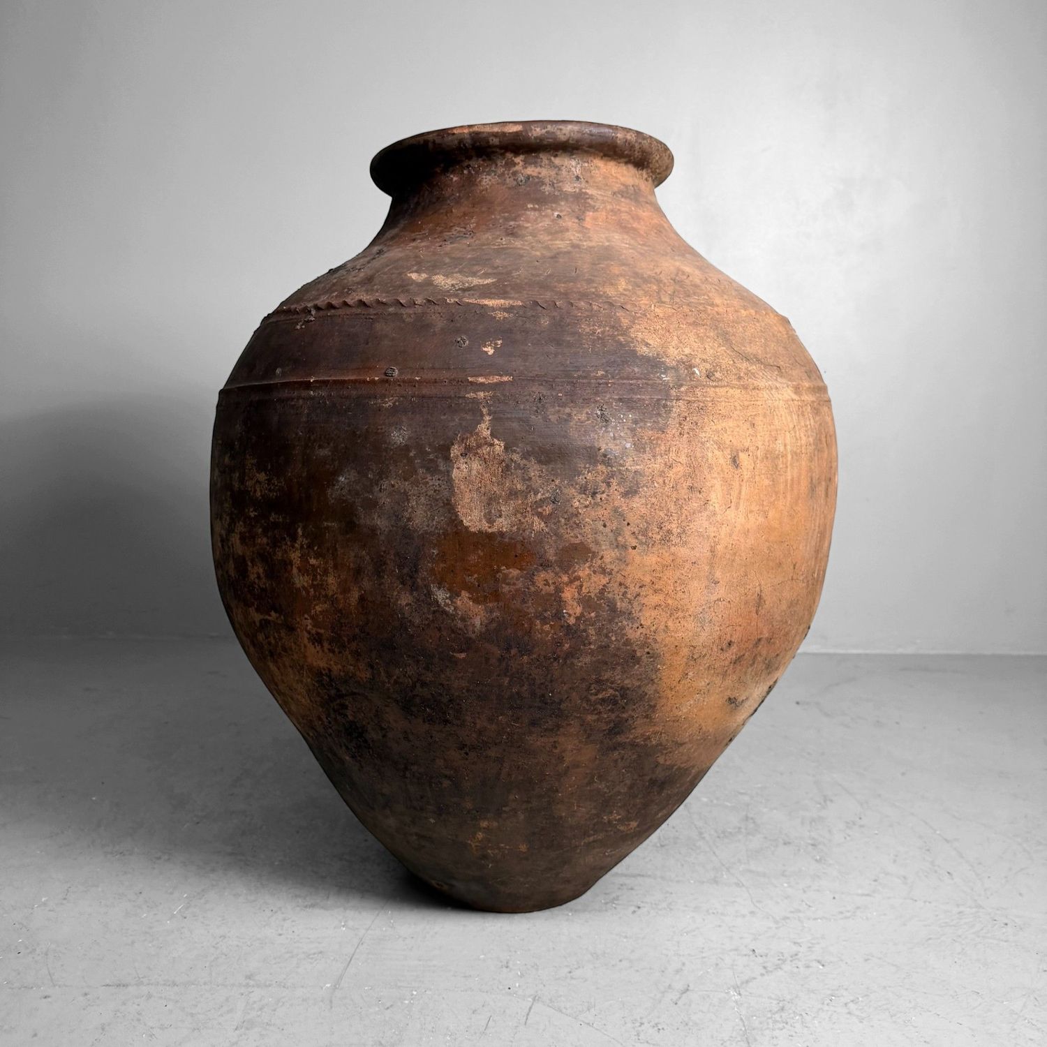 Antique Terracotta Jar, Large Olive Oil Amphora, Portugal, 1900–1930