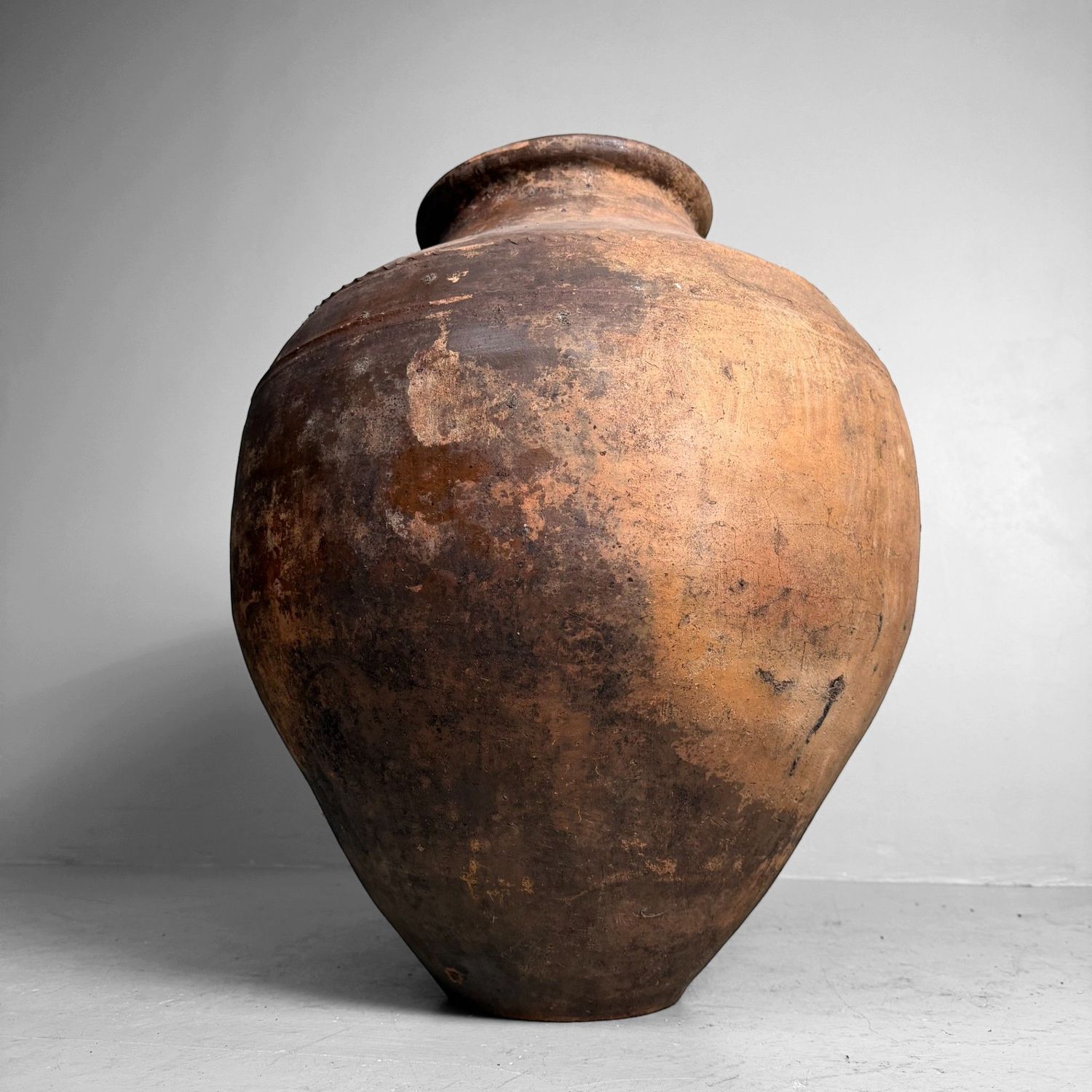 Antique Terracotta Jar, Large Olive Oil Amphora, Portugal, 1900–1930