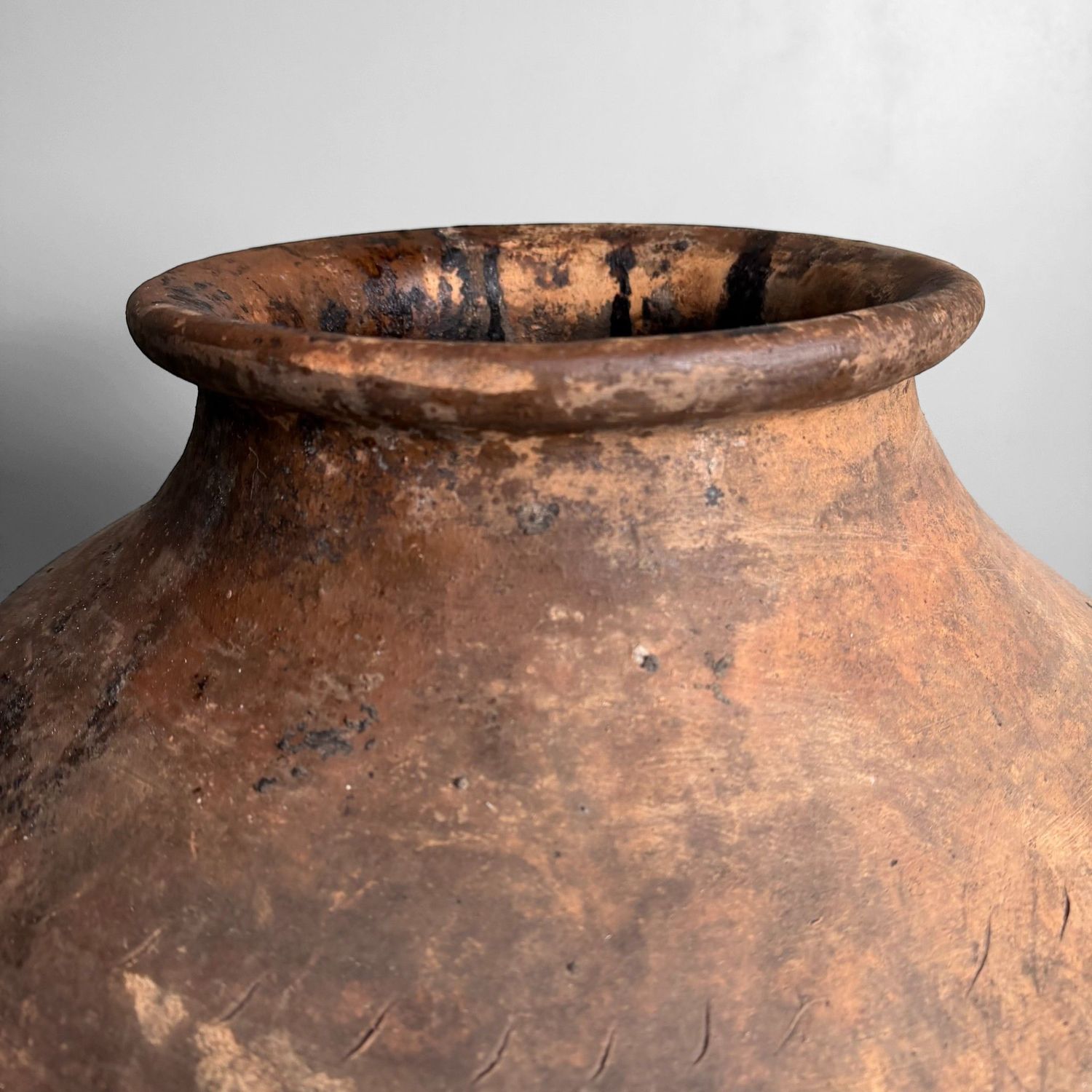 Antique Terracotta Jar, Large Olive Oil Amphora, Portugal, 1900–1930